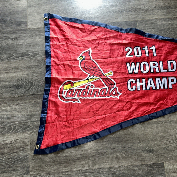 2011 St. Louis Cardinals WORLD Series CHAMPION Pennant Banner Flag 59"x33" Nylon - Picture 2 of 6